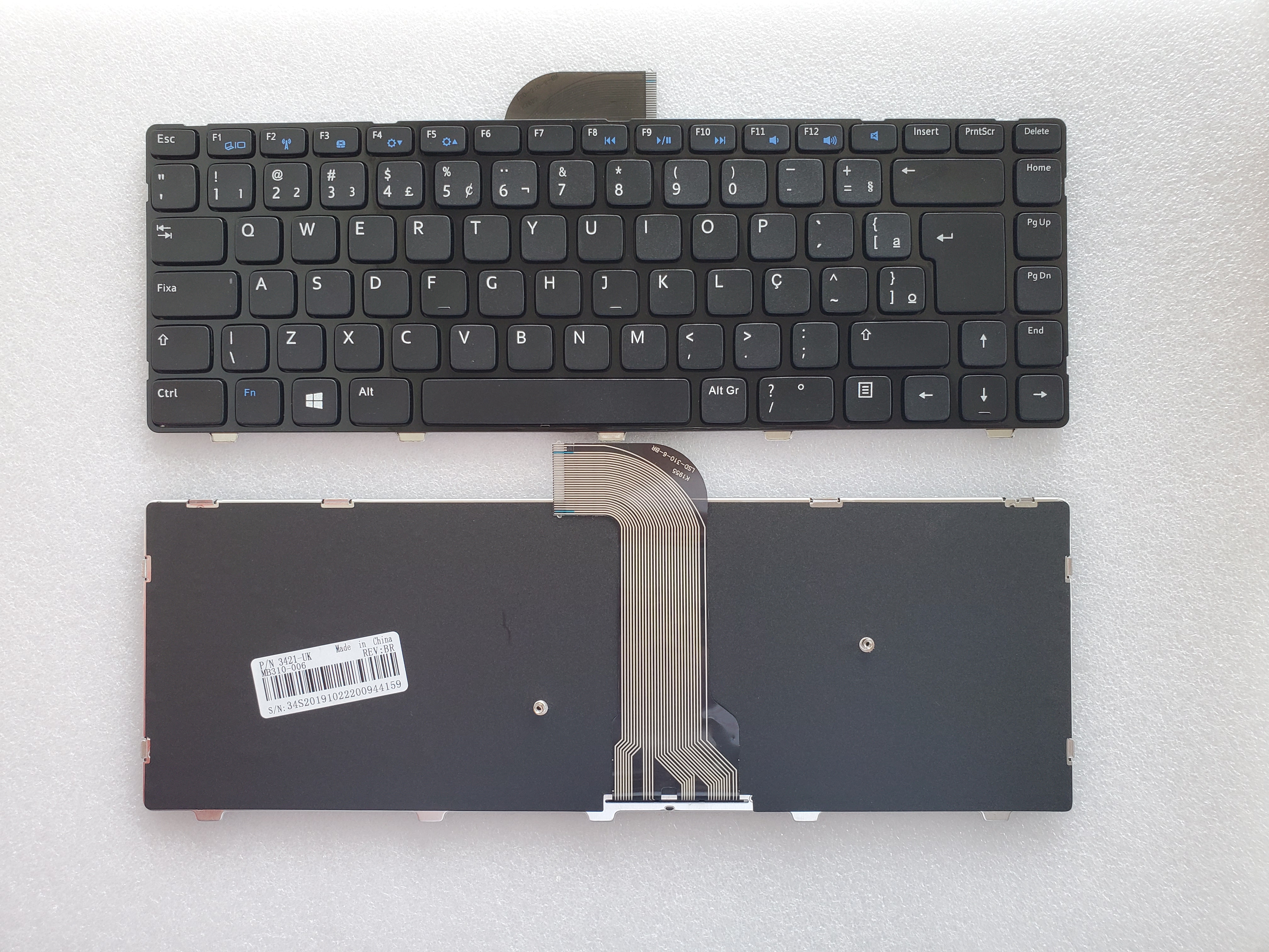 Picture of New Replacement Laptop Keyboard For DELL 3421 BLACK FRAME BLACK (OEM) BR Layout